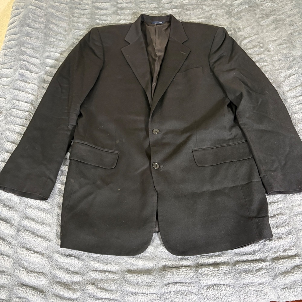 Brooks Brothers Loro Piana 100% Cashmere Blazer Sport Coat Mens Black Vent